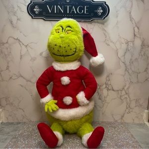 Vtg 1999’ Hallmark Grinch Stole Christmas Plush Doll w/pockets 19’ Very Clean